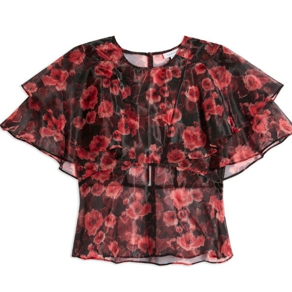 Floral Sheer Blouse Luxury Business Casual Business Wear Party Wedding - Picture 9 of 15